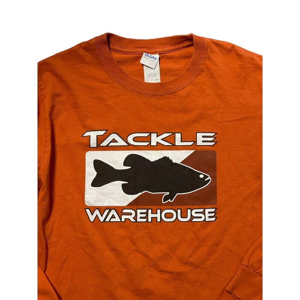 Tackle Warehouse Gildan Ultra Cotton Tee Long Sleeve Size S/P/CH Orange Fishing